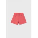 Mayoral pantaloni scurti din denim pentru copii culoarea roz, neted