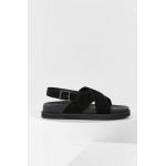 Answear Lab sandale din piele intoarsa femei, culoarea negru