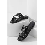 Answear Lab slapi de piele femei, culoarea negru
