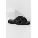 Answear Lab slapi de piele femei, culoarea negru