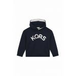 Michael Kors bluza copii culoarea albastru marin, cu glugă, cu imprimeu
