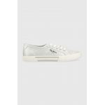 Pepe Jeans tenisi BRADY femei, culoarea argintiu, PLS31439