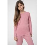 4F longsleeve copii F056 culoarea roz, neted