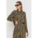 MICHAEL Michael Kors camasa din amestec de matase culoarea albastru marin, cu guler clasic, regular