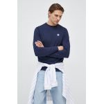 North Sails longsleeve din bumbac culoarea albastru marin, neted
