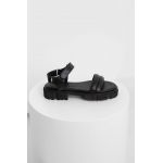 Answear Lab sandale de piele femei, culoarea negru