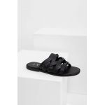 Answear Lab slapi de piele femei, culoarea negru