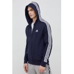adidas hanorac de bumbac bărbați, culoarea bleumarin, cu glugă, cu imprimeu  IC0434