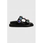 Kurt Geiger London șlapi de piele Orson femei, culoarea negru, cu platformă 9107100209