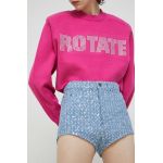 Rotate pantaloni scurti femei, cu imprimeu, high waist