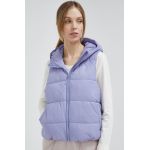 4F vesta femei, culoarea violet, de iarna