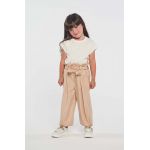 Birba&Trybeyond pantaloni copii culoarea bej, neted