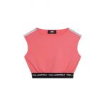 Karl Lagerfeld bluza copii culoarea roz, neted