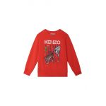 Kenzo Kids hanorac de bumbac pentru copii culoarea rosu, cu imprimeu