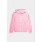 4F bluza copii culoarea roz, cu glugă, cu imprimeu