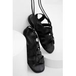 Answear Lab sandale de piele femei, culoarea negru