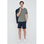 BOSS polo de bumbac culoarea verde, neted