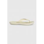 Crocs șlapi Crocband Flip femei, culoarea bej, cu toc plat 207714