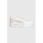 Puma sneakers din piele Mayze Mix Wns culoarea alb 387468