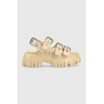 Buffalo sandale Lion Hard femei, culoarea bej, cu platforma, 1602136