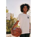 Jack Wolfskin tricou de bumbac pentru copii TEEN EXPLORING T B culoarea alb, cu imprimeu