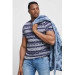 Medicine tricou din bumbac culoarea albastru marin, modelator