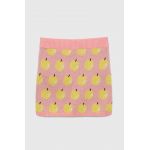 United Colors of Benetton fusta din bumbac pentru copii culoarea roz, mini, drept