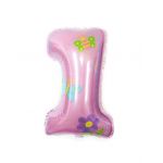 Balon folie cifra 1 floricele 80 cm Engros Engros