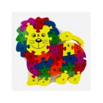 Puzzle din lemn diverse modele alfabetic si numare 26 piese multicolor engros