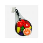 Tigaie de jucarie cu legume, fructe si ustensile de gatit, 30cm, multicolor, +3ani, en-gros