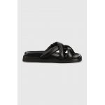 Alohas slapi de piele Slip On Cross femei, culoarea negru, S00202.25