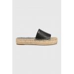 Dkny slapi de piele CAMILLO femei, culoarea negru, cu platforma, K1304618
