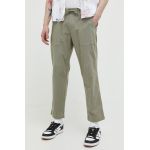 Abercrombie & Fitch pantaloni din amestec de in culoarea verde, drept