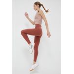 adidas by Stella McCartney colanti femei, culoarea maro, neted