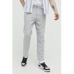 Hollister Co. pantaloni din amestec de in culoarea gri, drept