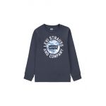 Levi's longsleeve din bumbac pentru copii culoarea gri, cu imprimeu
