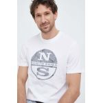 North Sails tricou din bumbac culoarea alb, cu imprimeu