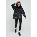 adidas by Stella McCartney windbreaker TrueNature culoarea negru, de tranzitie, oversize