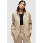 AllSaints blazer din amestec de in culoarea bej, oversize, neted