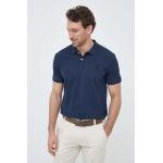 Bomboogie polo de bumbac culoarea albastru marin, neted