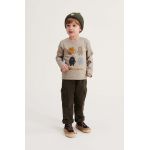Liewood longsleeve din bumbac pentru copii culoarea gri, neted
