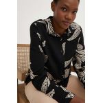 Answear Lab camasa femei, culoarea negru, cu guler clasic, relaxed