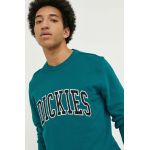 Dickies hanorac de bumbac barbati, culoarea verde, cu imprimeu