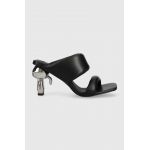Karl Lagerfeld slapi de piele IKON HEEL femei, culoarea negru, cu toc drept, KL39005