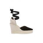 Manebi espadrile Heart-Shaped Wedge Espadrilles culoarea negru K 1.0 WH