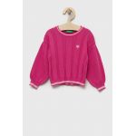 United Colors of Benetton pulover de bumbac culoarea roz, light