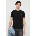 Alpha Industries tricou din bumbac Basic T Small Logo culoarea negru, cu imprimeu 188505.03-Black