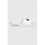 Lacoste papuci CROCO DUALISTE femei, culoarea alb, 43CFA0040