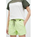 Wrangler pantaloni scurti ATG femei, culoarea verde, neted, high waist