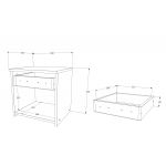 Noptiera Leco, 1 Sertar, Alb/Ulm 40 x 35 x 40 cm